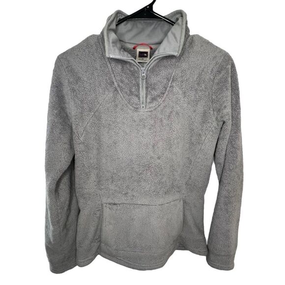 The North Face Grey Fuzzy Quarter Zip Pullover Jacket - Picture 1 of 6